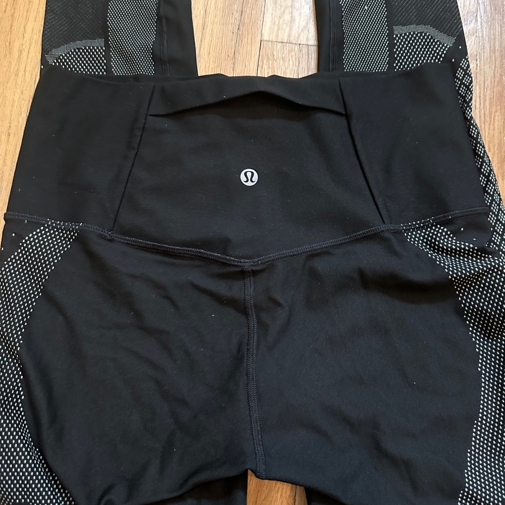 Lululemon Black and Green Athletic Shorts